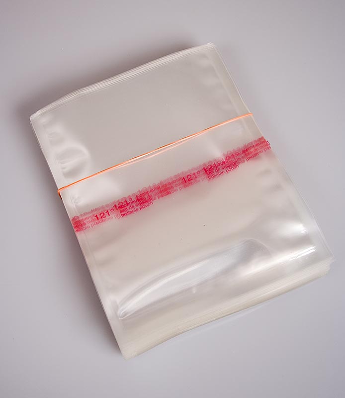 Vakuum Beutel, kochfest bis 121° C, 160 x 200mm, glatt, für Sous-Vide, 100 St - Long descriptive alt text