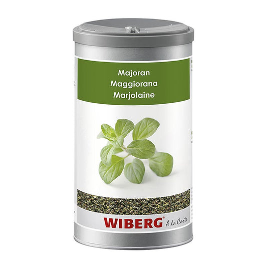 Getrockneter Majoran von Wiberg, 95 g - aromatisch-fruchtig und typisch-würzig im Geschmack, ideal zu Salaten, Suppen, Saucen, Fleisch, Geflügel, Wild, Eiergerichten, Hülsenfrüchten und Gemüsen