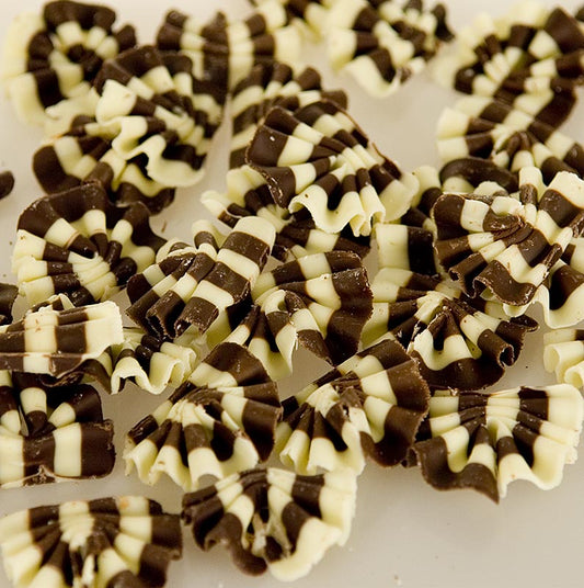 Deko-Aufleger Forest Mini - Schokoladenaufleger für Desserts, Sahne, Eis oder Torten, weiße/dunkle Schokolade, 33x26mm, 1 kg, ca500 St