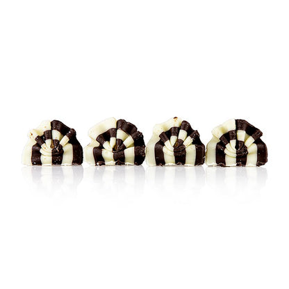 Deko-Aufleger "Forest Mini" - Schokofächer, weiße/dunkle Schokolade, 33x26mm, 1 kg, ca.500 St