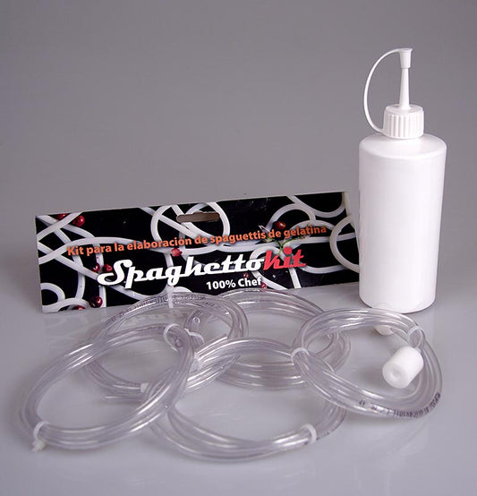 Spaghetti Kit, Spritzflasche & 5 Schläuche á 1m, Adapter für den Espuma-Sprayer, 7 tlg - Ein komplettes Set für die Zubereitung von leckeren Nudelgerichten
