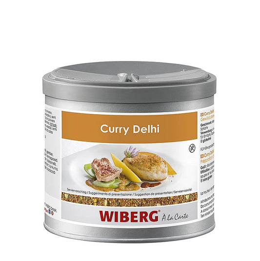 Wiberg Curry Delhi Style, grob, würzig/fruchtig, 280 g - Gewürzmischung für Schmorgerichte von Fleisch, Fisch und Gemüse, Reis- und Getreidegerichte, sowie Kurzgebratenes von Geflügel, mit würzigem Kreuzkümmel, fruchtigem Gelbwurz und Ingwer, sowie leichter Pfeffer- und Pimentschärfe