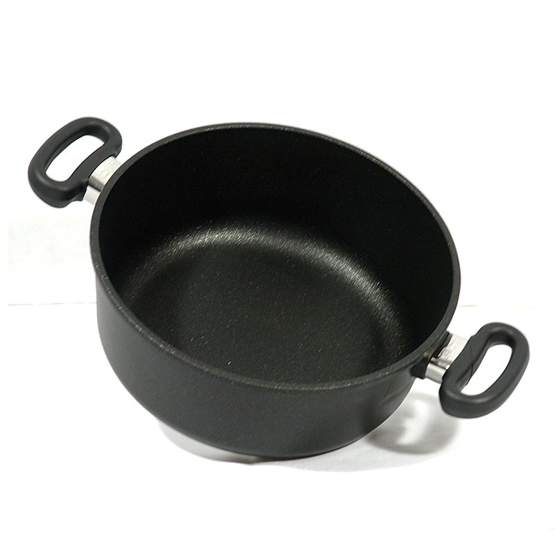 AMT Gastroguss Bratentopf ø 24cm, 10cm hoch, 1 St - Hochwertiges Aluminiumguss-Kochgeschirr, hergestellt in Deutschland Geeignet für Ceran-, Gas- und Elektroherde, fettfreies Schmoren und Braten, 3-Schichten-Oberflächenversiegelung, ergonomische Griffe, backofenfest bis 260°C Passende Glasdeckel und Kochgeschirr für Induktionsherde auf Bestellung erhältlich
