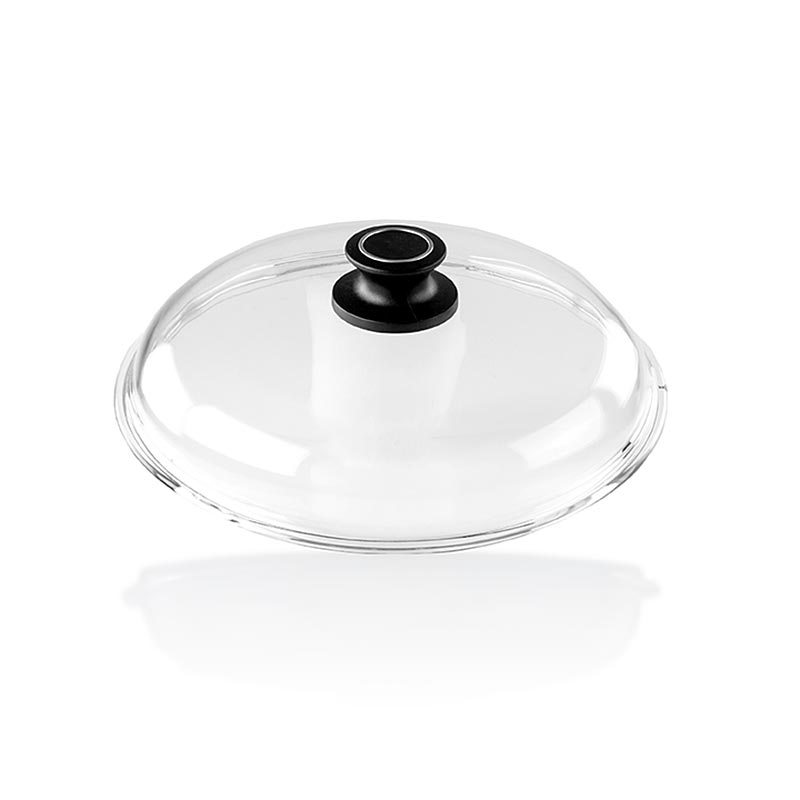 Glasdeckel für AMT Gastroguss Braten-/Kochtopf & Pfanne, ø 24cm, aus hochwertigem Aluminiumguss hergestellt in Deutschland, mit 3-Schichten-Oberflächenversiegelung und extra starkem Thermoboden für optimale Wärmespeicherung/Übertragung