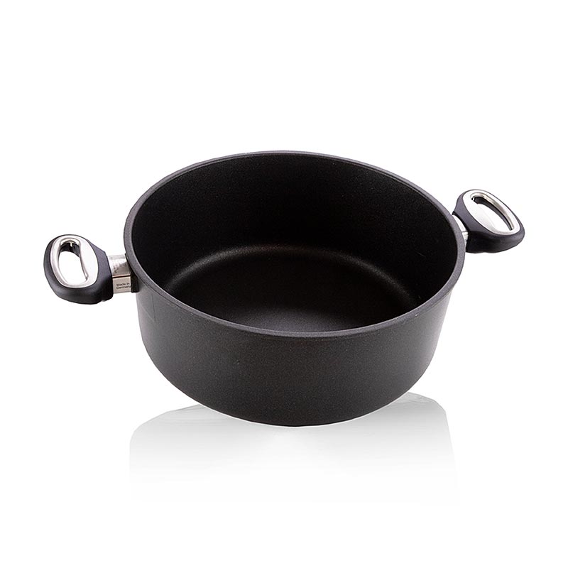 AMT Gastroguss, Bratentopf, ø 28cm, 12cm hoch, 1 St - Hochwertiges Aluminiumguss-Kochgeschirr, hergestellt in Deutschland Geeignet für Ceran-, Gas- und Elektroherde, mit 3-Schichten-Oberflächenversiegelung und ergonomischen Griffen Backofenfest bis 260°C Passende Glasdeckel und Kochgeschirr für Induktionsherde auf Bestellung erhältlich