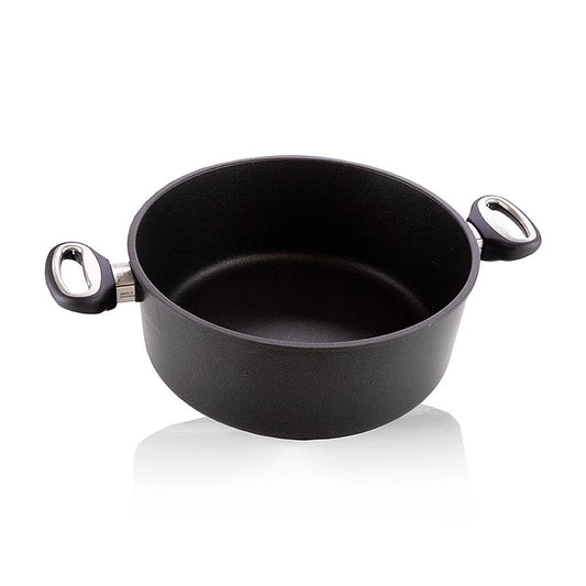 AMT Gastroguss, Bratentopf, ø 28cm, 12cm hoch, 1 St - Hochwertiges Aluminiumguss-Kochgeschirr, hergestellt in Deutschland Geeignet für Ceran-, Gas- und Elektroherde, mit 3-Schichten-Oberflächenversiegelung und ergonomischen Griffen Backofenfest bis 260°C Passende Glasdeckel und Kochgeschirr für Induktionsherde auf Bestellung erhältlich