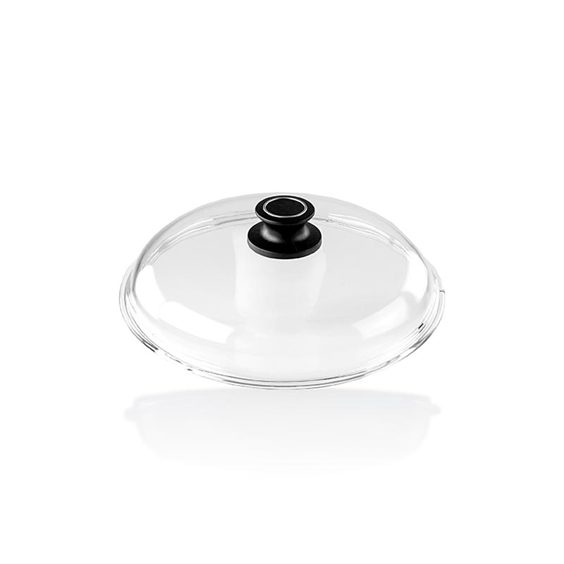 Glasdeckel für AMT Gastroguss Braten-/Kochtopf & Pfanne, ø 20cm, aus hochwertigem Aluminiumguss, Mikrofein abgedrehter Thermoboden, 3-Schichten-Oberflächenversiegelung mit Keramikanteilen, funktionelle und ergonomische Griffe, backofenfest bis 260°C, passend für Induktionsherde