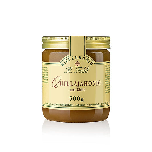 Imkerei Feldt - Quillaja-Honig, Chile, dunkelgelb, cremig aromatisch, nussig, 500 g