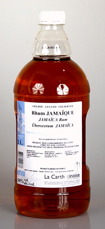 Rum Jamaika, 50% vol, dickflüssig für Patisserie & Eisherstellung, 2 l - Hochwertiger Rum aus Jamaika, ideal für die Herstellung von Konditorei- und Eisspezialitäten