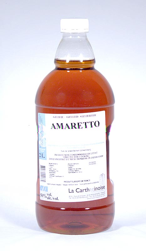 Amaretto, 50% vol, Gel für Patisserie & Eisherstellung, 2 l - Hochwertiges, vielseitiges Produkt für die Zubereitung von Desserts