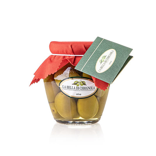Olive verdi giganti, con nocciolo, "Bella di Cerignola", in salamoia, 300 g