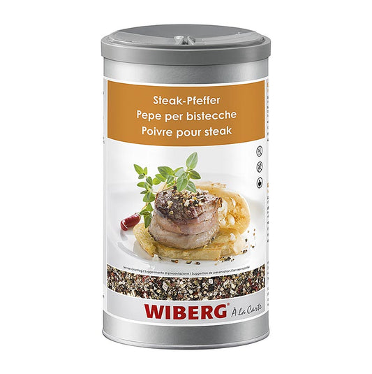 Wiberg Steak-Pfeffer, Würzmischung, grob, 650 g - Aromatisch würzige Gewürzmischung für gegrilltes oder gebratenes Fleisch