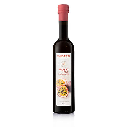 Wiberg Aceto Plus Passionsfrucht, 3,7% Säure, 500 ml - Feine Emulsion aus Fruchtmus und Balsamico - Essig zur Verfeinerung von warmen und kalten Salatkompositionen, Saucen, Süßspeisen, Fischspezialitäten und Krustentieren