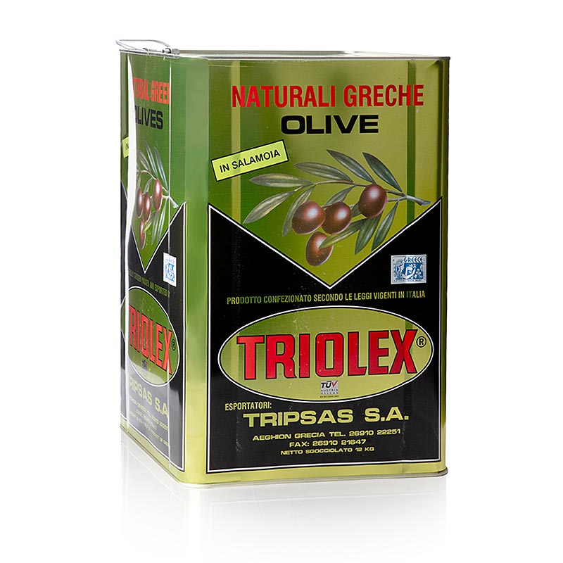 Olive nere, senza nocciolo, olive Kalamata, in salamoia, 18,5 kg