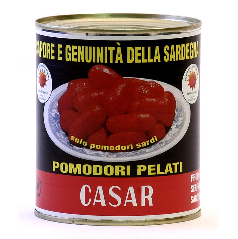 Geschälte Tomaten, ganz, Sardinien, 800 g - Intensiver Tomatengeschmack, fruchtiges Aroma, perfekte Grundlage für mediterrane Gerichte