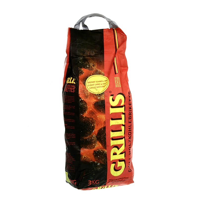 Grill BBQ - Holzkohle Briketts, aus Buchenholz, 3 kg: Hochwertige Holzkohle für hohe Hitze und geschmackliche Verfeinerung mit Räucherpeletts