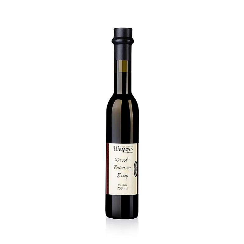 Weyers Kirsch-Balsamessig, 5% Säure, 250 ml - Handgemachter Balsamessig mit vollem Aroma und milder Säure, hergestellt in der Essigmanufaktur Carl Weyers nach traditioneller Methode des Aceto Balsamico