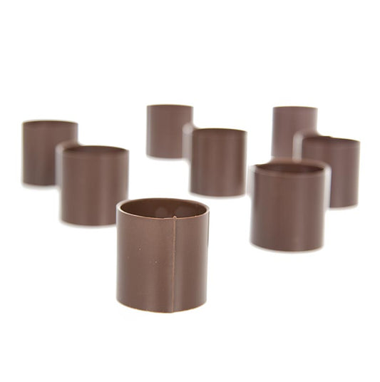 Schokoform - Cannelloni/Zylinder, dunkel ohne Dekor, 35mm Durchmesser, 35mm hoch, 300 g, 35 Stück - hochwertige dunkle Schokoladenform für die Herstellung von Zylindern oder Cannelloni, perfekt für Desserts und Backwaren