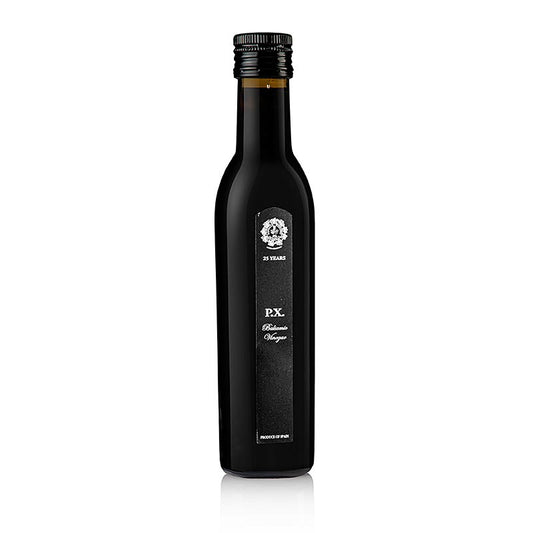 Balsamico-Essig vom Pedro Ximénez Sherry, 25 Jahre, Solera, 7% Säure, 250 ml - dickflüssiger Essig mit feiner Süße, ideal zum Verfeinern von Saucen und Dressings