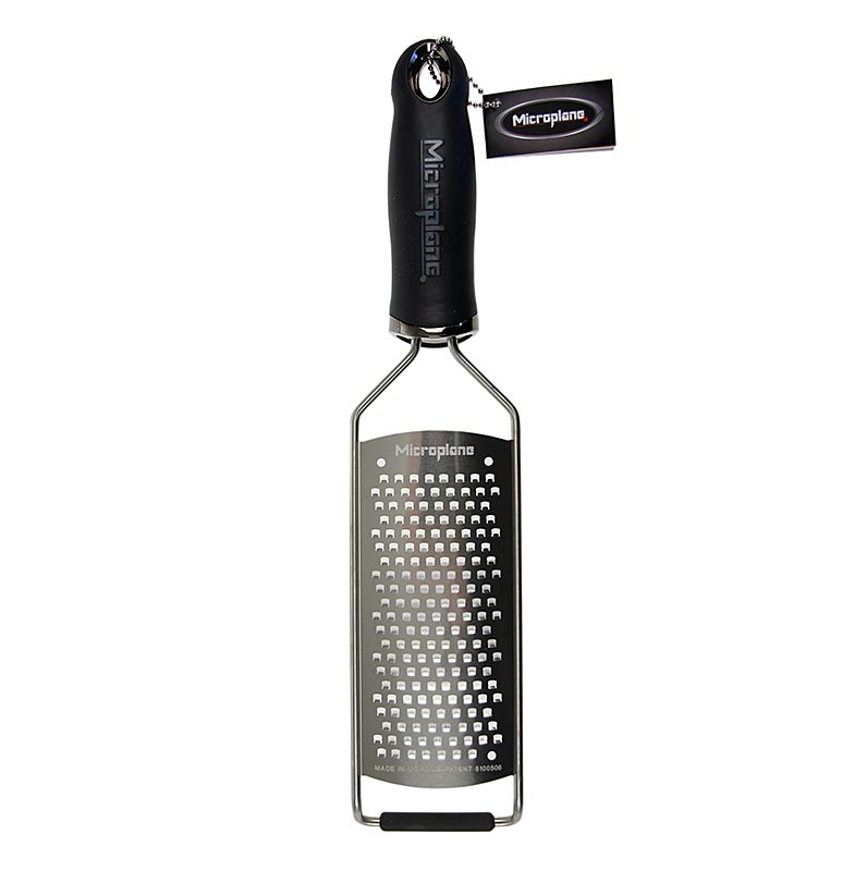 Microplane - Serie Gourmet - grattugia a grana grossa, manico nero/soft-touch, 1 pz.
