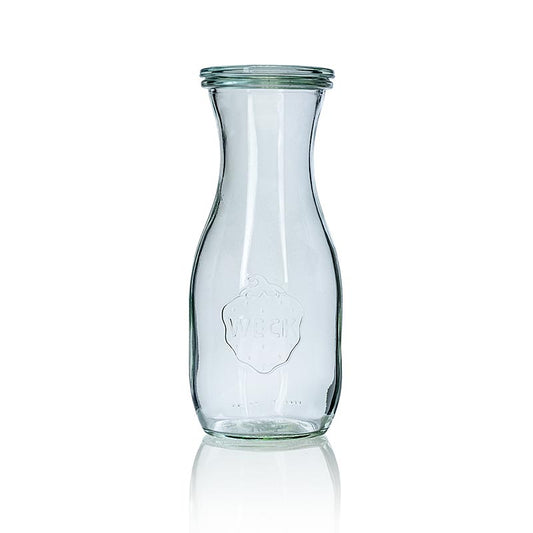 Glasflasche mit 530ml Fassungsvermögen und Weck-Deckel, passende Gummiringe erhältlich unter Nummer 17319