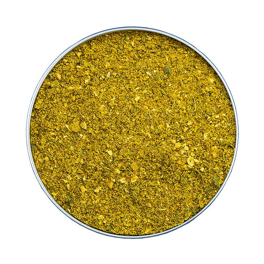 Masoor Dal Masala, Altes Gewürzamt, 80 g - Eine Mischung aus Zwiebeln, Kurkuma, Knoblauch, Korianderkörnern und anderen Gewürzen, ideal für Hülsenfrüchtegerichte Rezept für grüne Linsen mit Masoor Dal Masala, Geflügel- oder Gemüsebrühe, Limettensaft und gebräunter Butter