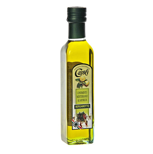 Natives Olivenöl Extra, Caroli mit Bergamotte aromatisiert, 250 ml: Feines mildes Olivenöl mit typischem Bergamotte-Aroma