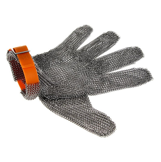 Austernhandschuh Euroflex - Kettenhandschuh, Größe XL (4), orange, 1 St - Handschuhgrößen nach Farbe: XXL Oliv, XL Orange, L Blau, M Rot, S Weiß, XS Grün, XXS Braun, geeignet für Rechts- und Linkshänder
