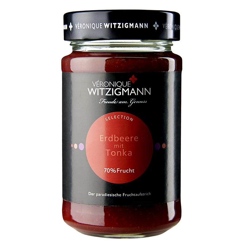 Fruchtaufstrich Erdbeere mit Tonkabohne, 225 g - Handgekocht mit besten Früchten und Gewürzen, liebevoll von Véronique Witzigmann zubereitet