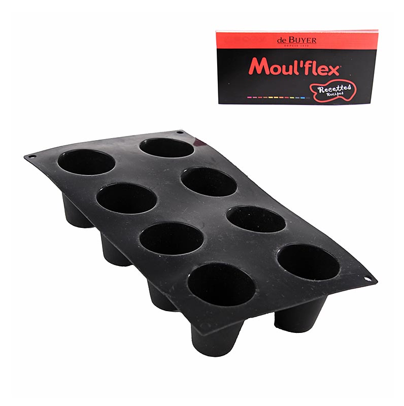 deBUYER Stampo da forno Moul´flex, 8 stampi conici, ø 55 mm, altezza 60 mm, 17,5 x 30 cm, 1 pz.