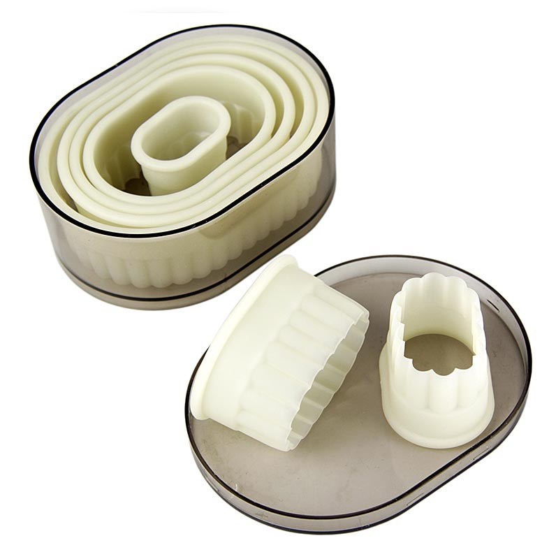 deBUYER Emporte-pièce, ovale-ondulé, plastique, ø 3,2/4,5/5,8/7/8,5/9,5/11cm, 7 pcs.