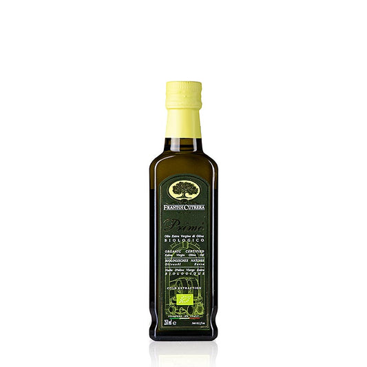 Extra natives Olivenöl aus Sizilien, hergestellt aus 100% Tonda Iblea Oliven, leicht fruchtig BIO-zertifiziert und in 250 ml Flasche