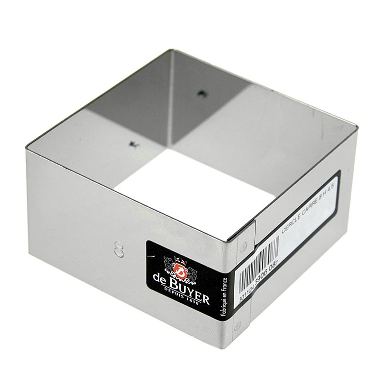 Edelstahl-Rahmen für Ausstechen und Anrichten, quadratisch, Maße 8 cm x 8 cm, Höhe 4,5 cm