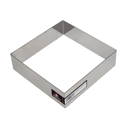 Quadratischer Edelstahlrahmen von deBUYER, 16x16 cm, 4,5 cm hoch, ideal für Zubereitung und Servieren von Gerichten in der Küche, langlebig und leicht zu reinigen, unentbehrliches Stück für Hobbyköche und Profis