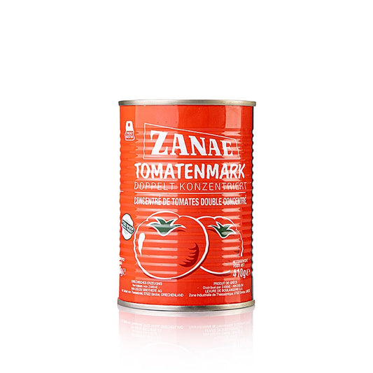 Tomatenmark, doppelt konzentriert, 410g, ZANAE, 410 g - Hochwertiges, vielseitig einsetzbares Tomatenmark für intensiven Geschmack in Saucen, Suppen und Eintöpfen Hergestellt aus sonnengereiften Tomaten in der Schweiz
