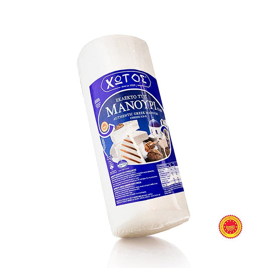 Manouri PDO/gU, Griechischer Käse aus Schafsmilch, ca 2 kg: Cremiger Weißkäse mit mildem, leicht süßlichen Geschmack, vielseitig einsetzbar in warmen und kalten Gerichten Ideal für Käseplatten, Salate und als geschmackvolle Zutat Genießen Sie die beste griechische Spezialität!
