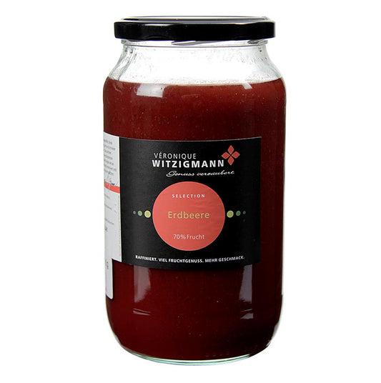 Fruchtaufstrich Erdbeere - 1 kg, hergestellt aus besten Früchten und Gewürzen, schonend eingekocht in Handarbeit von Véronique Witzigmann Qualitativ hochwertig, sorgfältig und liebevoll zubereitet