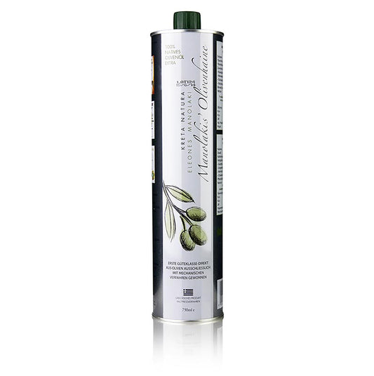 Natives Olivenöl Extra, Manolakis Groves, aus Koroneiki Oliven, Kreta, 750 ml - Hochwertiges Olivenöl aus Nordwest-Kreta, gepresst aus Koroneiki Oliven, bekannt für beste Qualität