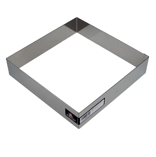 Edelstahl quadratischer Rahmen zum Ausstechen und Anrichten, 24 x 24 cm, 4,5 cm hoch