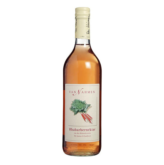 Van Nahmen - Framboozen Rhabarbernektar, 70% Direktsaft, 750 ml - Direktsaft aus rotstieligen Rhabarbersorten mit feinem Aroma und zartrosa Färbung, von Obstbauern Baumann und Kleinbauern aus der Köln-Bonner Tiefebene, ohne Konservierungsmittel oder Aromastoffe, traditionelle Obstsorten und Erhaltung vom Aussterben bedrohter Kultursorten