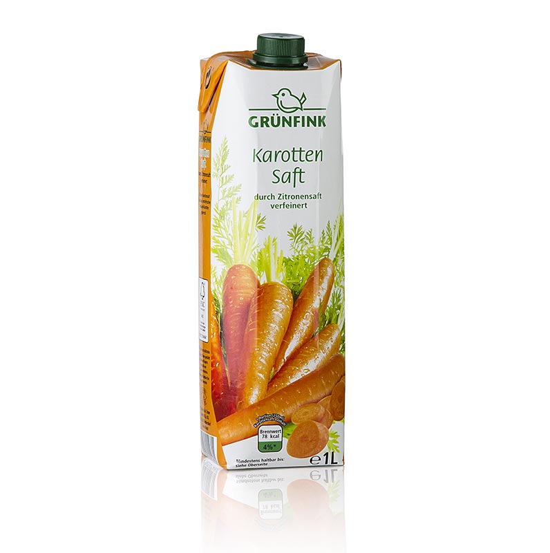 Karottensaft, 1 l - Grünfink konventionelle Frucht- und Gemüsesäfte, schonend verarbeitet, kalorienarm und sättigend, ideale Zwischenmahlzeit