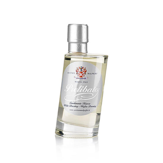 Balsamico Bianco Condimento, 5 Jahre gereift in Eschenholzfass, Malpighi, 200 ml - hochwertiges Produkt aus Modena, Italien, perfekt zu Fischgerichten und frischen Früchten