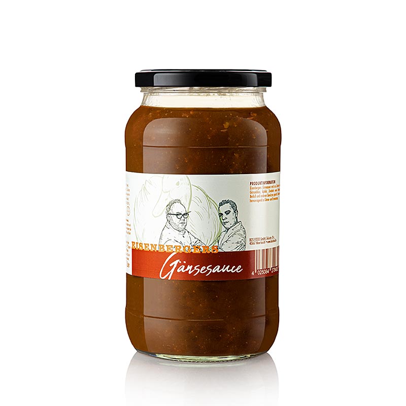 Eisenbergers Gänsesauce, mit Rotwein abgeschmeckt, reichhaltig und vollmundig, perfekte Ergänzung zu Wintergerichten, 1 Liter