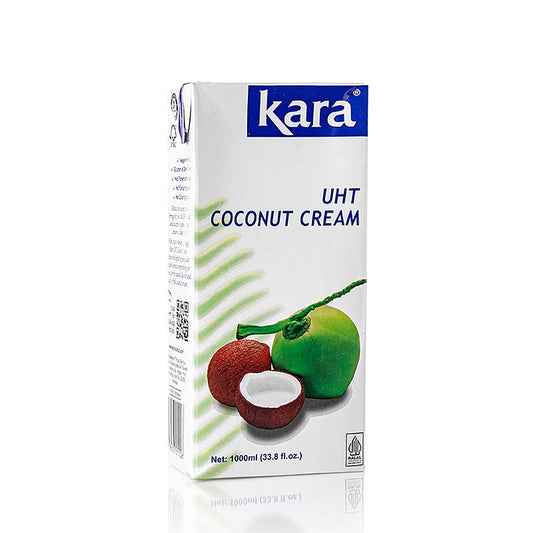 Kara Kokoscreme, 24% Fett, 1 l - Cremige, dickflüssige asiatische Kokoscreme zur Verfeinerung von Saucen, Cocktails, asiatischen Gerichten und Desserts