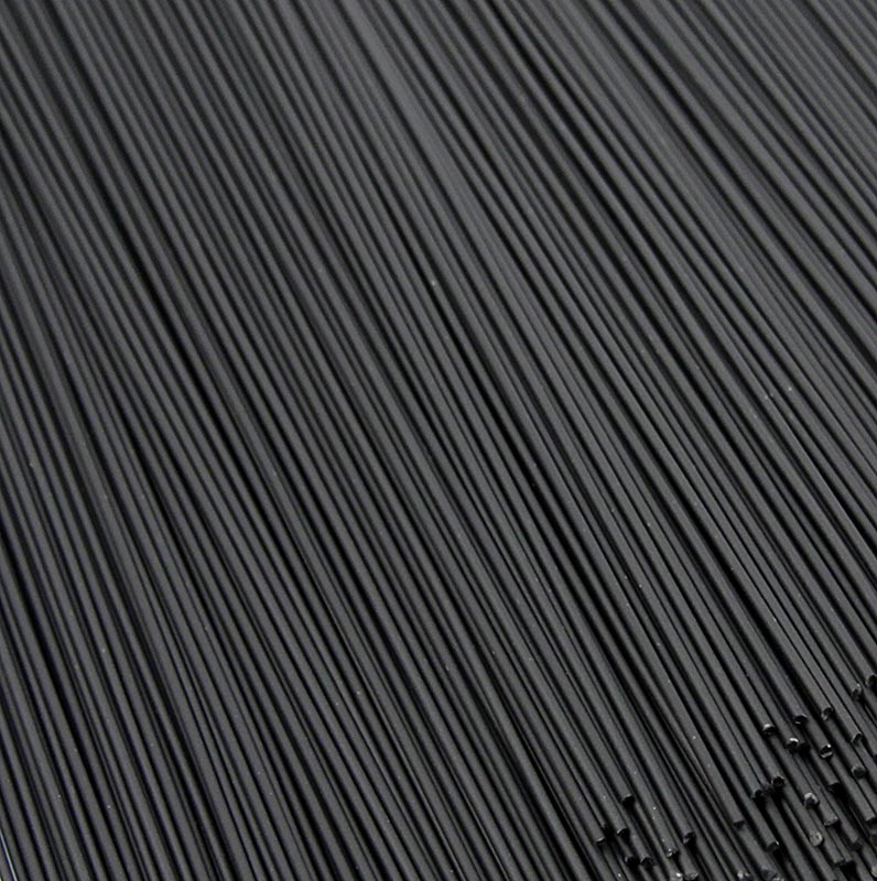 Schwarze Morelli 1860 Spaghetti mit Sepia-Tintenfischfarbe und Weizenkeimen, handwerklich verarbeitet und schonend getrocknet, um Geschmack und Nährwert zu erhalten