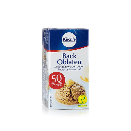 Back-Oblaten rund, Ø 5 cm, 37 g, 100 St - wichtige Utensilien für Makronen und Lebkuchen, halten Teig zusammen Besteht aus Mehl und Stärke