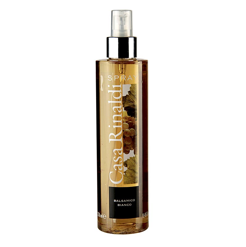 Alt text: 250 ml bottle of Casa Rinaldi Balsamico Bianco Condimento in a Zerstäuber spray bottle, perfect for adding a touch of Italian flavor to your dishes