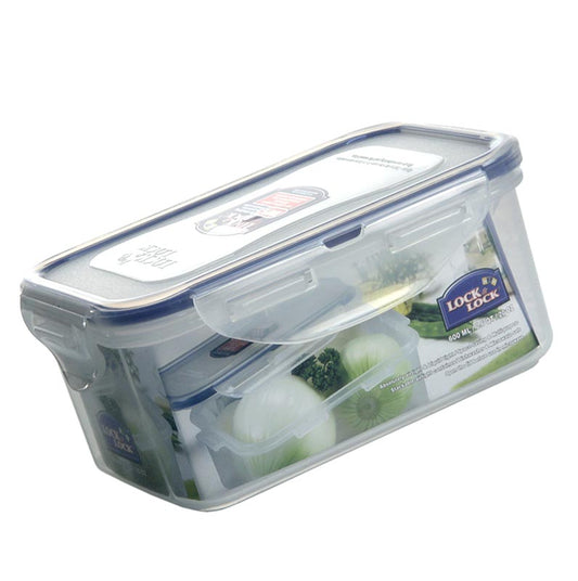 Lock & Lock Frischebox, 600 ml, rechteckig 151x108x69mm, luft- und wasserdicht Geeignet für Spülmaschine, Mikrowelle und Tiefkühlgerät Hinweis: Deckel in Mikrowelle offen lassen