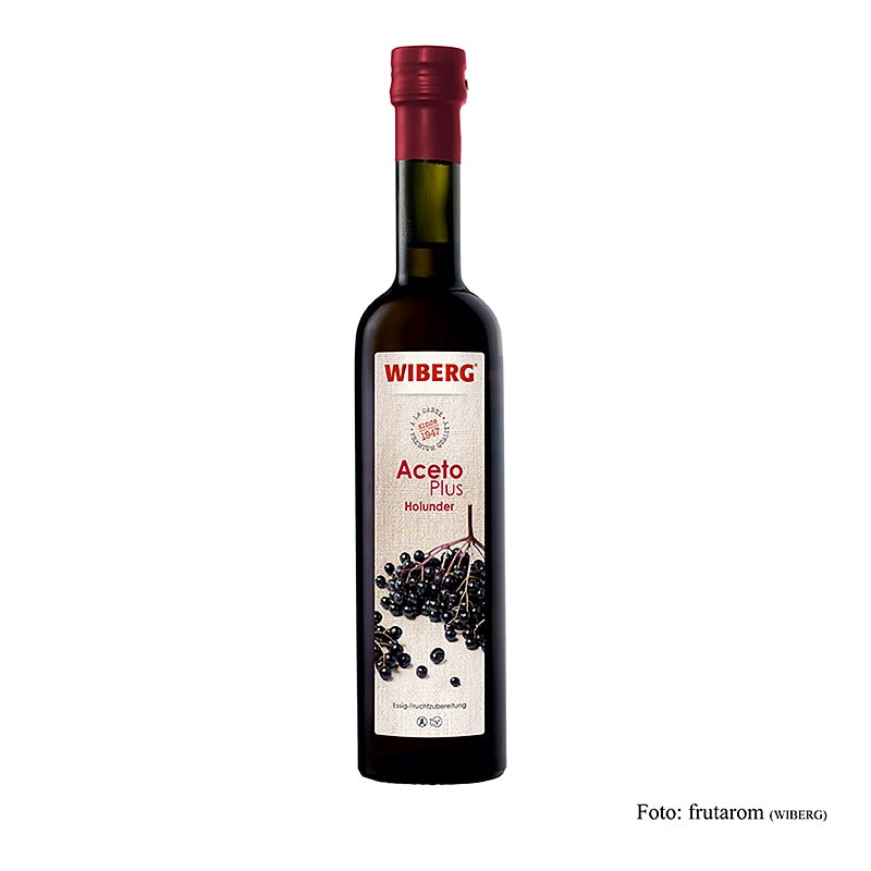 Wiberg Aceto Plus Holunderbeere, 2,2% Säure, 500 ml - Emulsion aus Fruchtmus und Balsamico Essig, vollmundiger Geschmack, ideal für Salate, Saucen und Fleischspezialitäten