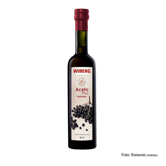 Wiberg Aceto Plus Holunderbeere, 2,2% Säure, 500 ml - Emulsion aus Fruchtmus und Balsamico Essig, vollmundiger Geschmack, ideal für Salate, Saucen und Fleischspezialitäten